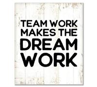 Wooden Wall Signs with Saying Team Work Makes The Dream Work Rustic Home Decor Sign Bible Garden Signs Courtyard Living Room Decorations for Wall 10x12 Inch