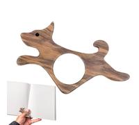 Wooden Walnut Thumb Reader, Thumb Book Page Holder, Dog Design Sam Page Book Bookmark, Book Opener Holder Book Reading Accessories for Bed, Kitchen, Travel, Bedroom, School