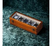 Wooden Watch Box Organizer for Men - 4 Slot Watch Box for Men | Luxury Watch Case for Men | Wood Watch Box Unisex | Wood Glass Watch Box Case Organizer | Indian Rosewood Watch Boxes for Men 4 Slot