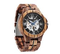 WASTIME Wooden Watch for Men Women, Stylish Chronograph Military Casual Calendar Wood Watches, Mechanical - Black dial, Stylish Multifunctional Date Chronograph Watches