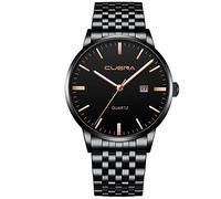Wooden Watches for Women Men Business Luxury Fashion Gents Quartz Watch Stainless Steel Band Designer Watches (D, One Size)