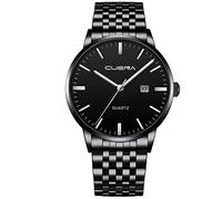 Wooden Watches for Women Men Business Luxury Fashion Gents Quartz Watch Stainless Steel Band Designer Watches (C, One Size)