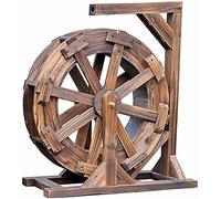 Wooden Water Fountain Wheel - Vintage Rustic Ornamental Waterfall for Garden, Patio, Backyard, Porch, Yard - 80cm Diameter