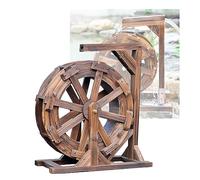 Wooden Water Wheel Fountain - Freestanding Outdoor Garden Decoration with Water Pump, Ideal for Pond and Feng Shui Design