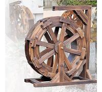 Wooden Waterwheel Fountain Garden Decoration With Water Outlet Stand, Outdoor Fountains And Waterfalls, Wooden Waterwheel Fountain For Patio Pond Pool, Garden Decorative Water Feature
