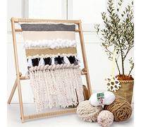 Wooden Weaving Loom Kit, Loom Weaving Loom & Accessories, DIY Hand-Knitting Weaving Craft Textiles, for Weave Wall Hangings, Blankets, Pillow Covers, Scarves