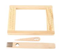 Wooden Weaving Machine Frame with Needle and Pick Stick Dense Column Design Beginners Knitting Loom for Tapestry Scarf Sweater Crafting Solid Wood 20x15cm