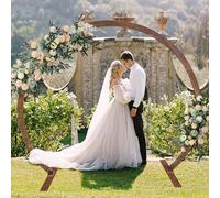 Wooden Wedding Arbor for Ceremony - Garden Arch Wood Backdrop Stand for Backyard, Lawn, Patio - Ideal Wedding Decorations for Yard