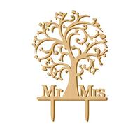 Wooden Wedding Cake Topper Mr&Mrs Tree Cake Toppers For Wedding Party Cake Decor Creative And Exquisite Workmanship Professional process