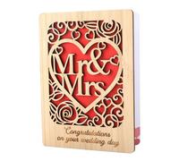 Wooden Wedding Card Personalised Congratulations Wedding Card Anniversary Cards Wood Gifts for Bride Groom Just Married Couple Congratulation on your Wedding Day (Mr & Mrs)