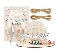 Wooden Wedding Card Vintage Car Money Gift Holder Wedding Money Wallet 2pcs | Romantic Anniversary Present for Bride Groom Couple Cash Wallet Money Gift Box