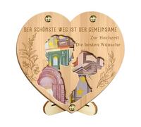 Wooden Wedding Money Holder, Heart Shaped Marriage Decor, Cash Envelope with Elegant Design, Wedding Accessory with Sturdy Material, Money Holder, Wooden Decor for Newlyweds Bride Groom Newly Couple