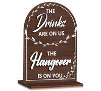 Wooden Wedding Plaque 3D with Stand, Rustic Bar Sign Decorations for Wedding Reception Decoration, Special Personalized Wooden Welcome Sign Decor for Reception