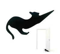Wooden Wedge Door Stopper, Black Cat Door Stop Wedge Decorative Cat Door Stopper for Dormitories, Hotels, Homes, Apartments, Offices for All Floor Types