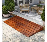 Wooden Wheelchair Ramp Doorway Solid Wood Threshold Ramp For Front Door/Garage Non-Slip Step Ramps(50x50x10cm)