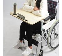 Wooden Wheelchair Tray Table, Portable Detachable Dining Table with Mobile Phone Holder, Wheelchair Accessories(White Maple)