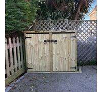 Wooden Wheelie Bin Store - Double Unit
