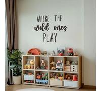Wooden Where The Wild Ones Play Wall Decor,Nursery Sign for Backdrop,Jungle Theme Playroom Wall Decor for School Bedroom Kid Toddler Toy Room