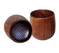 Wooden Whisky Drinking Glass - Wooden Whiskey Cup, Rustic Vintage Mug | 2 Pieces Beverage Tumbler for Home Dining, Travel Wedding Kitchen Accessories Gift for Men Women Birthday Christmas Day Dad