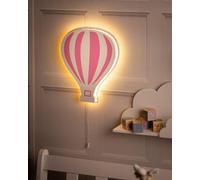 Wooden White And Pink Led Night Light Childrens Room Battery Powered Light