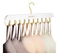 Wooden White Bra Hanger with 20 Hooks Space Saving Closet Organizer | Multi golden hooks hold tank tops,belts, caps,camis, swimwear, hats, ties,scarves and lingerie neatly 360° rotating non-Slip
