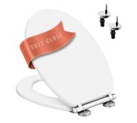Wooden White Soft Close Toilet Seat With Quick Release Button