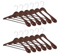 Wooden Wide Clothes Hanger Pack of 12, noce