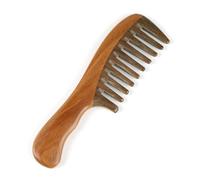 Wooden Wide Tooth Comb, Sandalwood Comb for Hair Women, Quality Wooden Curls No Static Handmade Hair Comb, Bamboo Comb with Handle for Long Hair Short Hair
