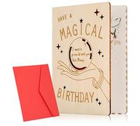 Wooden Wife Birthday Card,Birthday Card for Wife Luxury and Romantic,Happy Birthday Wife Cards from Husband, Wooden Greeting Cards for Wife's Birthday,Handmade Wood Cards with Envelope