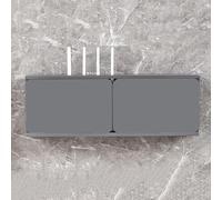 Wooden WiFi Box Hider, Wall Mounted Router Storage Box, Modem Router Shelf, Cable Management Organizer, Traditional Sliding Door, for Living Room, Office, Bedroom(Gray,80cm/31.5in)