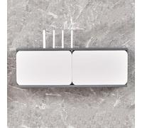 Wooden WiFi Router Shelf Router Storage Box,Wall Mounted WiFi Router Hidden Box,Modem Cable Router Cover,WiFi Box Hider Shelves for Wall,Router Cabinet for Office and Home(Gray/White,L60cm/23.6in)