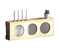Wooden WiFi Router Storage Box - Wall-Mounted nizer Rack with Frosted Acrylic Door for Media Console DVD Set-top Box & Remote Control - Stylish Home Decor (Color: A-36.9x10x20cm)
