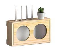 Wooden WiFi Router Storage Box Wall-Mounted nizer with Frosted Acrylic Door Media Console Rack for DVDs Set-top Boxes Remote Controls - Stylish Home Decor (Size: A-36.9x10x20cm)