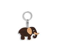 Wooden Wild Animal Keyring, Handmade, in various models., multicoloured, One size