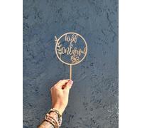 Wooden Wild & ONEderful Cake Topper, First Birthday Floral Baby Shower Cake Decorations for Boys Girls Birthday Baby Spring Themed Party