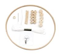 Wooden Wind Chimes, Wooden Mobile Frame Kit Wind Chimes Material Beads Bell Frame Hanger Making Kit Crib Bed Decoration Toy Style 2, Baby Mobile Hanger