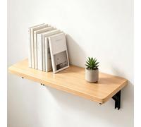 Wooden Window Sill Shelf with Metal Bracket, Kitchen Shelf Stand, Indoor Window Extender for Bedroom, Bathroom, Office - 40x30cm (15.7x11.8in)
