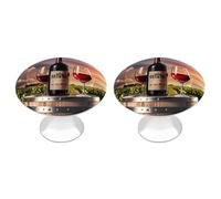 Wooden Wine Barrel on Wine Bottle Cabinet Knobs 2 Pack Drawer Pulls Stainless Steel Dresser Knobs Rustic Decorative Cabinet Pull Easy Install Wardrobes Handle with Screws Door Handles Furniture Hardwa