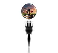 Wooden Wine Barrel on Wine Bottle Wine Stoppers Reusable Wine Bottle Stopper Decorative Champagne Stoppers Silicone Beverage Bottle Sealer Keep Fresh, Leakproof Wines Saver for Bar Party Decor