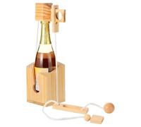 Wooden Wine Bottle Lock Puzzle, 3D Bottle Holder Challenging Lock Puzzles, Fun Brain Challenge Toy for Women Men Teens Boys Girls Husband Wife Son Daughter Youth