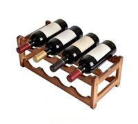 Wooden Wine Bottle Rack | Space Saving Organizer for 8 Bottles with 2 Tiers - Wooden Wine Racks | for Friends, Adults, Men, Women, Enthusiasts, Wedding, Holiday, Indoor, Home,