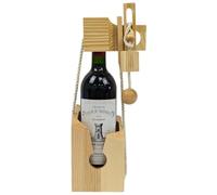 Wooden Wine Puzzle with a Bottle of Château Tour St Bonnet 1998 - Médoc 75cl - French Bordeaux Red Wine Gift - Fun Gift for Men & Women - Brain Teaser Puzzle for Adults