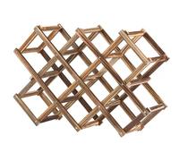 Wooden Wine Rack for Bottles, Free Standing Retro Display Shelf, Wine Storage Organizer for Kitchen, Bar, and Cellar - 45cm x 12.5cm x 24cm