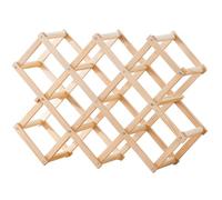 Wooden Wine Rack for Bottles, Free Standing Retro Display Shelf, Wine Storage Organizer for Kitchen, Bar, and Cellar - 45cm x 12.5cm x 24cm