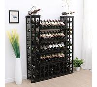 Wooden Wine Rack - Freestanding Wine Cooler Display Cabinet with Divider Stylish Wine nizer Storage for Home/Bar/Counter L120 x W30 x H150 cm (Natural Finish)