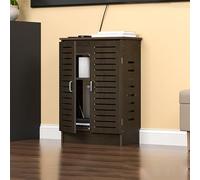 Wooden Wireless Router Storage Organizer with Door and Shelf for Home Organization