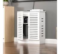 Wooden Wireless Router Storage Organizer with Door and Shelf for Home Organization