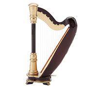 Wooden with Case Miniature Harp, Instrument Ornaments, for Kids Musicians