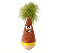 Wooden Wobble Cat Toy- Soft Plush Carrot Interactive Self-righting Cat Toys With Green Feathers, Wood Base, Angry Carrot Kicker, Enrichment Toys for Kittens & Indoor Cats, Bored Adult Cats