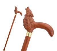 Wooden Wolf Walking Canes, With Ergonomic Handle and Anti Slip Rubber Tip Men Womens Luxury Decorative Cospaly Stick 96cm
